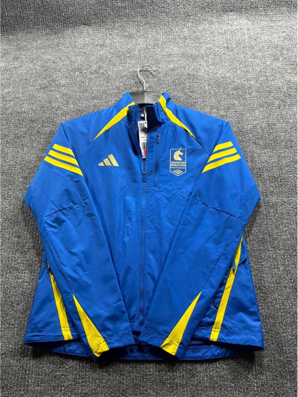 Adidas 2026 Boston Marathon Women's Running Jacket Blue XS